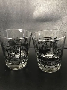 RARE Trail Dust Steakhouse 12oz Glasses Bourbon Vintage Glasses Set Of Two - Picture 1 of 8
