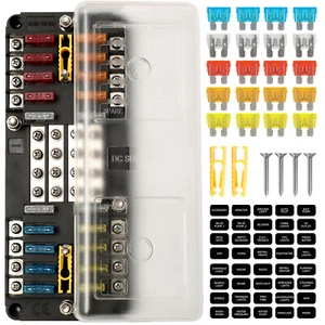 Fuse Box 16-Way Blade Block Cover Holder RV 12V 32V Auto Marine Car Waterproof - Picture 1 of 14