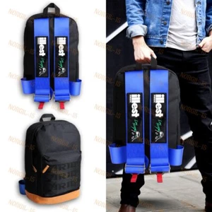 BACKPACK BLUE RACING HARNESS ADJUSTABLE SHOULDER STRAP JDM BRIDE RACING ILLEST - Picture 1 of 8
