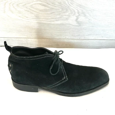 Botas masculinas Gordon Rush Sydney couro camurça preto com cadarço no tornozelo estilo chukka 8 - Imagem 1 de 4