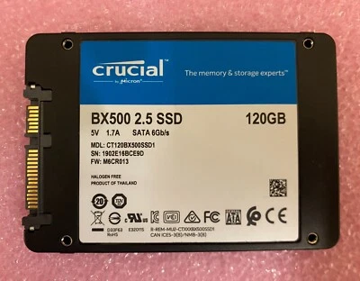 Crucial BX500 CT120BX500SSD1 120GB 2.5" SATA III Laptop Solid State Drive - Image 1 of 2