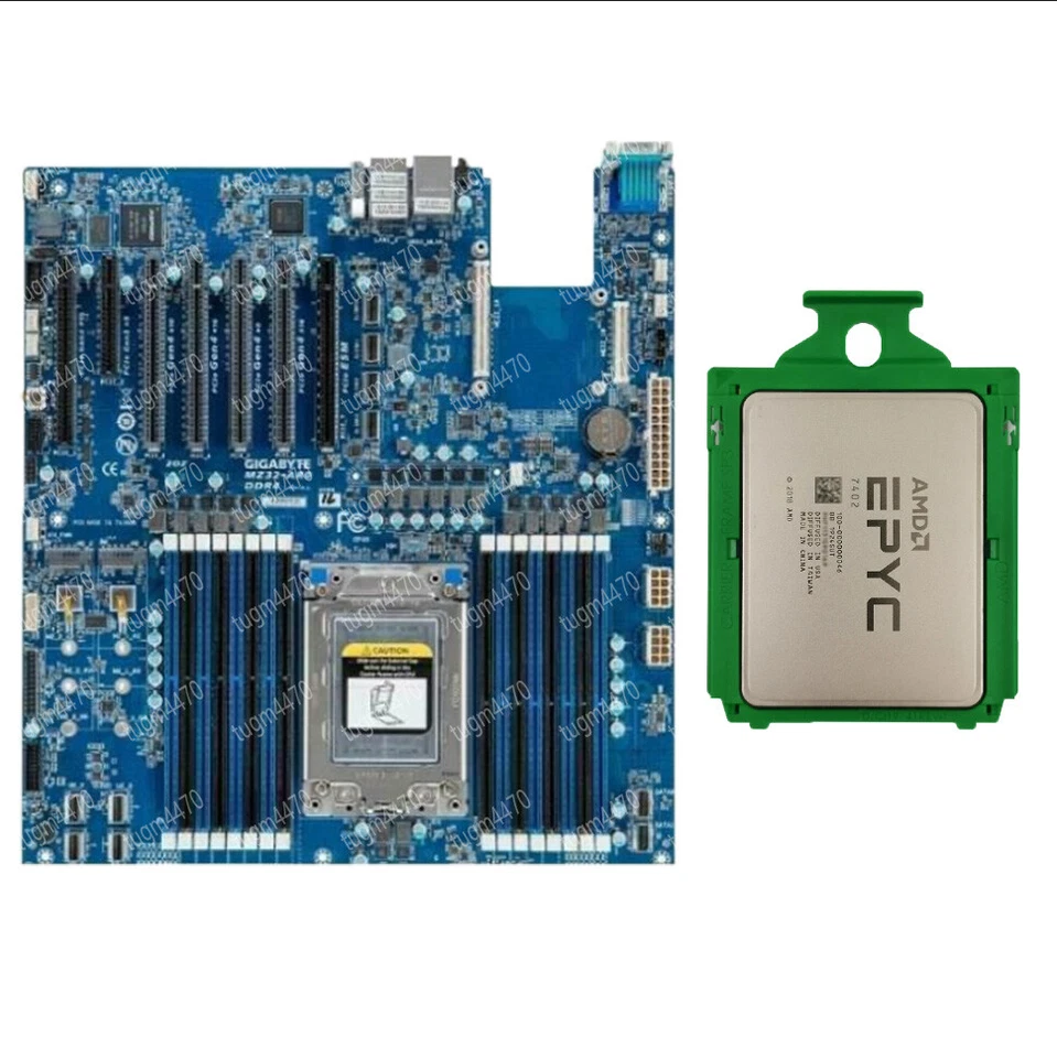 amd epyc 7402+Gigabyte mz32-ar0 motherboard Rev 1.0 cpu+motherboard combina - Image 1 of 1