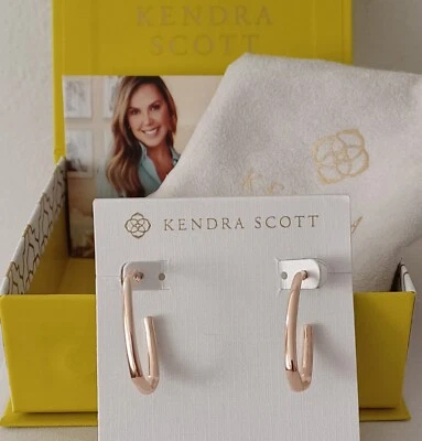 KENDRA SCOTT ELLEN HOOP EARRINGS 18K ROSE GOLD VERMEIL BRAND NEW IN BOX NIB - Image 1 of 4