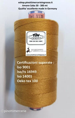 FILO PER JEANS, ASOLE, PELLE, BOTTONI,TESSUTI PESANTI-AMANN SABA 30 SPOLA 300 MT - Immagine 1 di 2