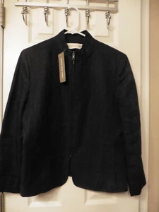 NWT Women's JONES NEW YORK Zip Up Jacket Top Dark Navy Org. $229 - SIZE 12 - Picture 1 of 8