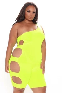 Neongelber Strampler mit Cut Outs - Bild 1 von 4