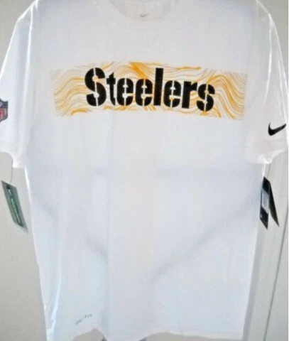 Nike NFL Football Pittsburgh Steelers Men's Dri-fit White T-Shirt S M L XL or 2X Cover