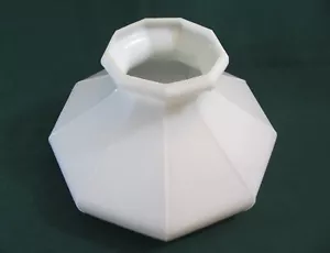 Lámpara de aceite de queroseno de vidrio de leche de 9 lados antigua/Vintage 12" de diámetro ¡BONITA! - Imagen 1 de 10