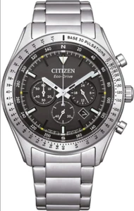 Orologio Citizen Uomo Acciaio Eco Drive Cronografo Quadrante Nero _CA4600-89E - Foto 1 di 2