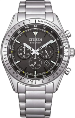 Orologio Citizen Uomo Acciaio Eco Drive Cronografo Quadrante Nero _CA4600-89E - Immagine 1 di 2