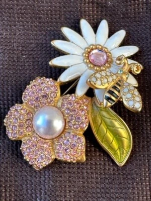 蜜蜂别针 SWAROVSKI 水晶花****华丽 — 第 1/4 张图片