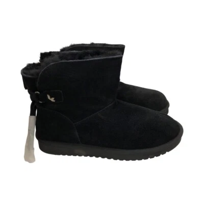 Koolaburra Jaelyn Mini Botas Negras Gamuza Piel de Oveja 1096412 Para Mujer Talla 10 Foto 1 de 4