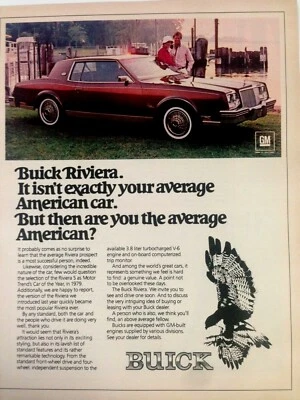 1979 Buick Riviera S Print Ad Motor Trend Car of the Year Large Ad - Image 1 of 2