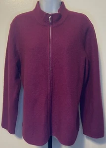 Bridgetown Collection 100% Wool Jacket Women's Large Fuchsia Wool Classic Zip Up - Picture 1 of 5