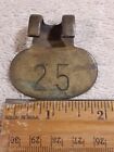 Vintage Brass Cow Tag Dairy Farm Cattle Check Marker Id Tag Number 25 Ships Free