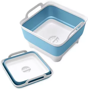 9L Collapsible Dish Tub, Folding Laundry Tub, Washing Basin with Draining Plug,  - Picture 1 of 3