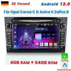 Für Opel Corsa C D Astra H Zafira B Autoradio DVD 4+64GB Carplay Android 13 GPS - Bild 1 von 19