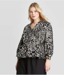 Women's Long Sleeve Wrapped Top - Who What Wear - XS - Black - C284 - Picture 1 of 5