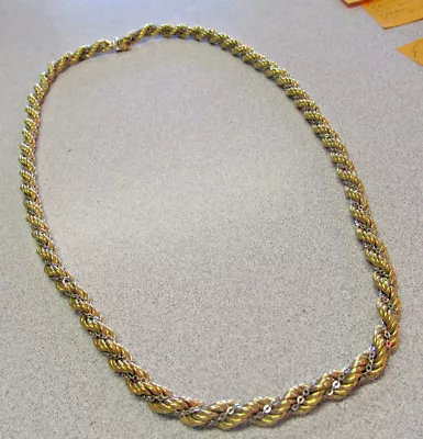 Collar cadena cuerda 27 pulgadas 8 mm 2 colores tejido dorado 14k unisex hacer oferta Foto 1 de 4