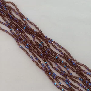 195pcs tiny 3mm Purple Glass Half Rainbow Plated Rondelle Beads AUS L14 - Picture 1 of 4