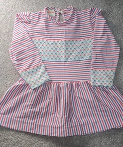Vestido para niña Health-Tex 2t manga larga tulipanes vintage años 70 puntada única - Imagen 1 de 12