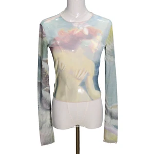Kimchi Blue Top Size Small Urban Outfitters Lace Long Sleeve Womens Blouse Sheer - Picture 1 of 10