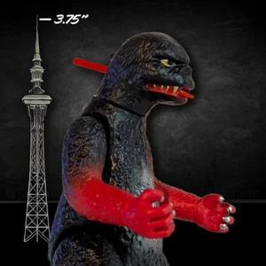 Figura de acción Godzilla años 70 vintage negro y rojo Super7 1:18 SUELTA - Imagen 1 de 4