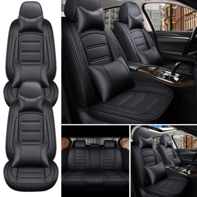 Universal 5-Seats Car Seat Covers Front Rear Protector Cushion Full Set w/pillow Foto 1 de 4