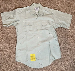 ABITO ESERCITO AMERICANO VERDE CAMICIA MANICA CORTA CLASSE B UNIFORME TAGLIA 15 1/2 - Foto 1 di 5