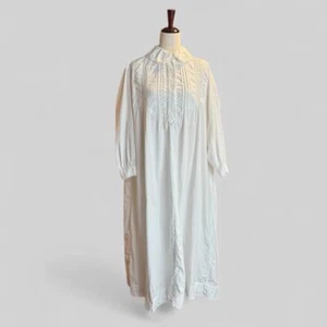 Westminster Lace Night Gown Small Maxi Long Sleeve White Cotton Embroidered - Picture 1 of 19