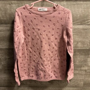 H&M Pink Crewneck Sweater Girls Size 6X/7 - Picture 1 of 3