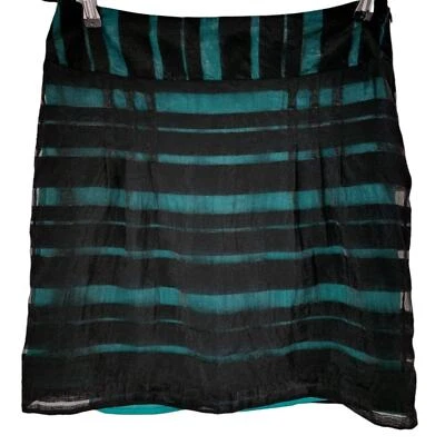 Minifalda corta Apostrophe TALLA 6 fiesta día de San Patricio cizalla a rayas 30,5" W Foto 1 de 4