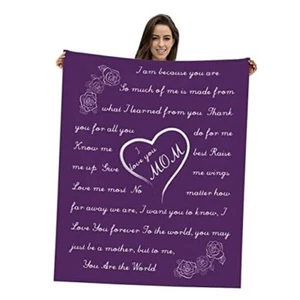 Coperta mamma regali di compleanno mamma - regali per mamma da 50x65 pollici viola - Foto 1 di 7