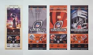 Bengals 2022 Playoff Ticket Collection Super Bowl 56 LVI Road To Championship