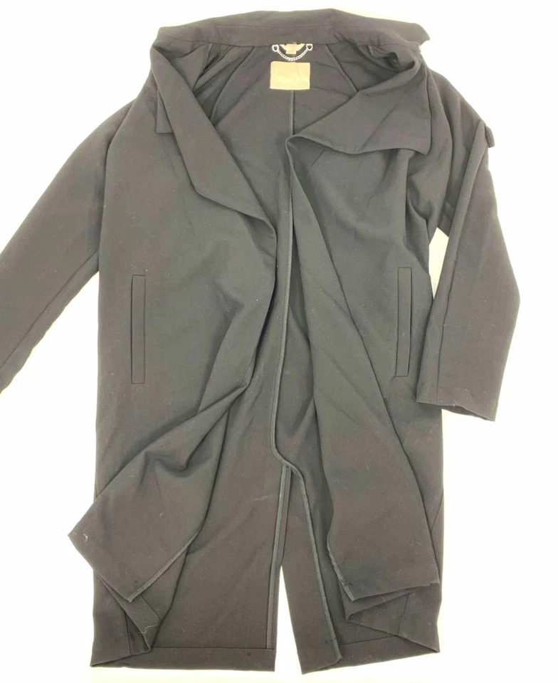 $722 Soia & Kyo Mujer Negro Sera Abrigo Largo Chaquetón Abrigo Chaqueta Talla M Foto 1 de 1