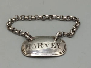 George III Silver Sauce Label Harvey WE London 1821 HGZX - Picture 1 of 2