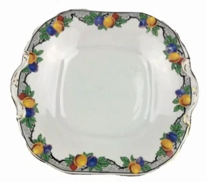 Shabby vintage British Anchor china cake plate Winter Stone Fruits England - Picture 1 of 7