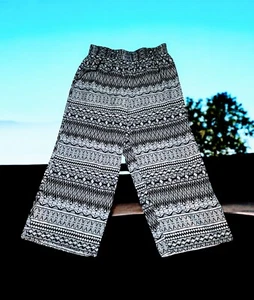 JOE B BENBASSET Black White PALAZZO Pull On Pants BOHO PLUS 1X Womens GEOMETRIC - Picture 1 of 9