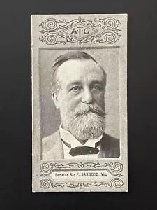 SEN SIR F SARGOOD VIC 1901 AMERICAN TOBACCO ATC CIGARETTE CARD AUST PARLIAMENT - Picture 1 of 2
