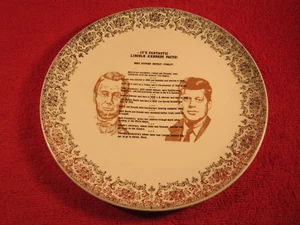 9" Porzellan Sammelteller ES IST FANTASTISCH Lincoln - Kennedy Fakten! - Bild 1 von 2