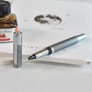 Yookers Metis Black Grid Pattern Chrome Trim Fiber Pen - Picture 1 of 5