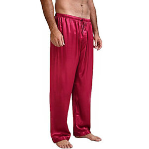 Męska jedwabna satynowa piżama spodnie luźne spodnie do spania bielizna nocna bielizna nocna spodnie do spania
