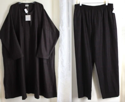 ¡INCREÍBLE! NUEVO CON ETIQUETAS Chaqueta Abrigo Eskandar 3 2 100% Cachemira Marrón Polar 2X 3X Pantalones Foto 1 de 4