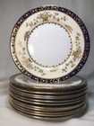 Minton Cobalt DYNASTY (H3775) 12-LUNCHEON/12-RIMMED SOUPS/1 GRAVY/1 CREAMER