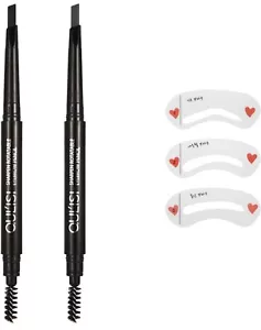 Oulisi 2 Pack Dark Brown Eyebrow Pencil With 1 Pack Eyebrow Tool,#Brownpen003 - Picture 1 of 12