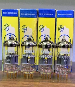 2 Tubes E83cc/ Ecc803s/ 12ax7 Tesla Gold Pin - NOS NIB, Matched Pair, Same code - Picture 1 of 10
