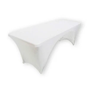 Husse für Koffer-Klapptisch Biertisch Tisch Überzug weiß 182x75x74 cm bügelfrei