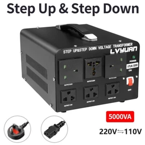 3000W/5000W Voltage Transformer Converter Step Up / Down 220V⇋110V UK⇋US Travel - Picture 1 of 7