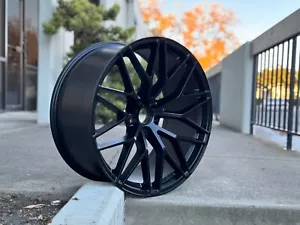 21" 5x112 Matte Black Rims For Porsche Macan 21x9.5 ET26 21x10 ET19 Staggered - Picture 1 of 1