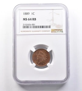 1889 Indian Head Cent MS64 RB NGC *9577 - Picture 1 of 3